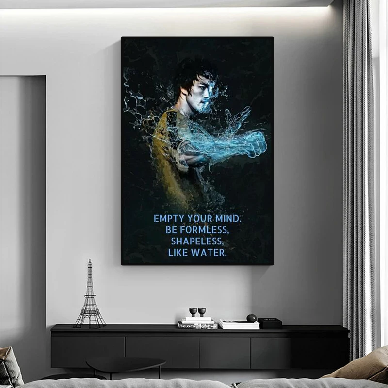 Картины и постеры на холсте с художественным рисунком Брюса Ли от китайского