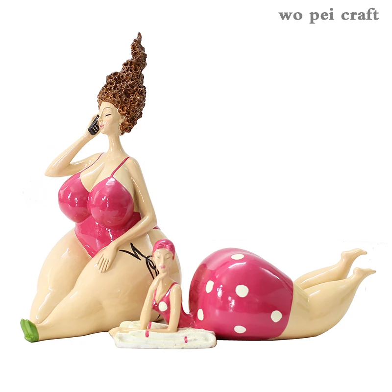 

Resin Portrait Figurines Chubby Beauty Ornaments Art Statue Desk Decoration Figure Sculpture Home Decoration Accessories Modern