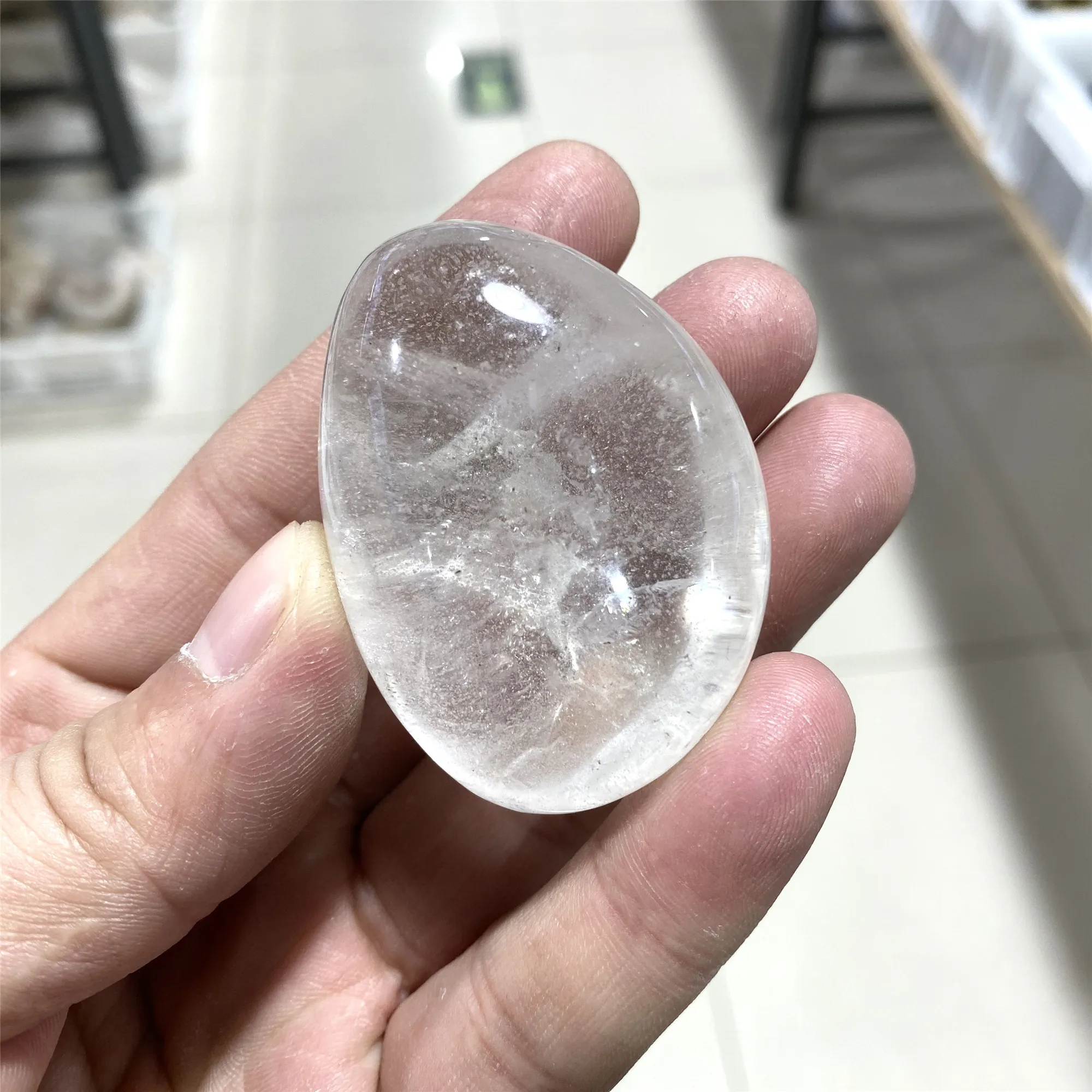 Натуральный Полированный чистый кварцевый кристалл лечебный камень