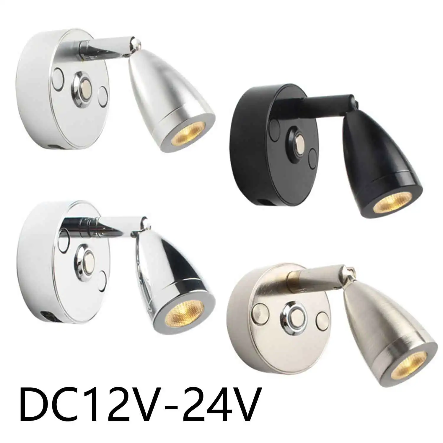 

4PCS DC12V 24V LED touch dimming RV reading light USB interface light, led dimmable boat wall mounted lamp
