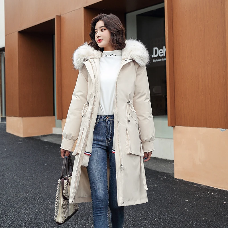 

2021 Loose Coat Cotton Long Fund Increase Cotton-padded Clothes Easy Cotton-padded Jacket Woman Send Overcome