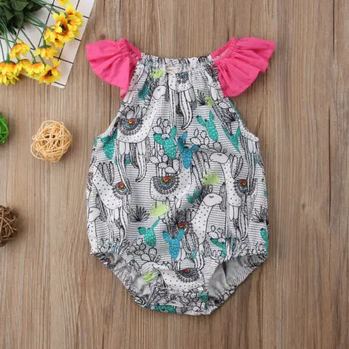 Summer New Cute Baby Girls Floral Romper Sleeveless Jumpsuit Toddler One-Pieces Kids Clothes Casual Sunsuit Outfits 0-24M | Детская