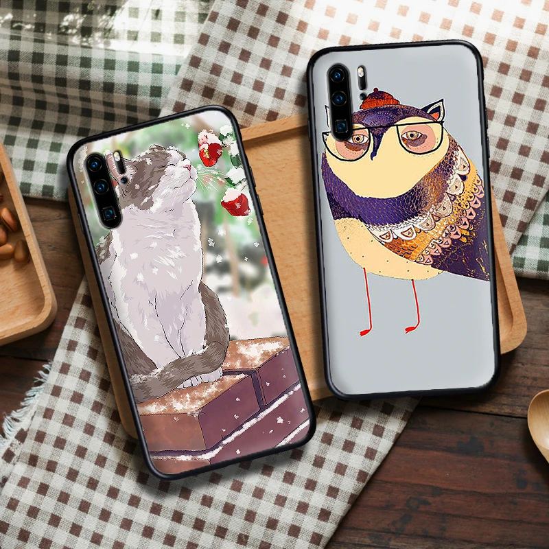 For huawei honor 7X 8X 8C NOTE 10 Luxury fashion starry owl VIEW 20 7C 5.99IN 8 9 lite 7A 9X Pro Silicon Coque Capa | Мобильные