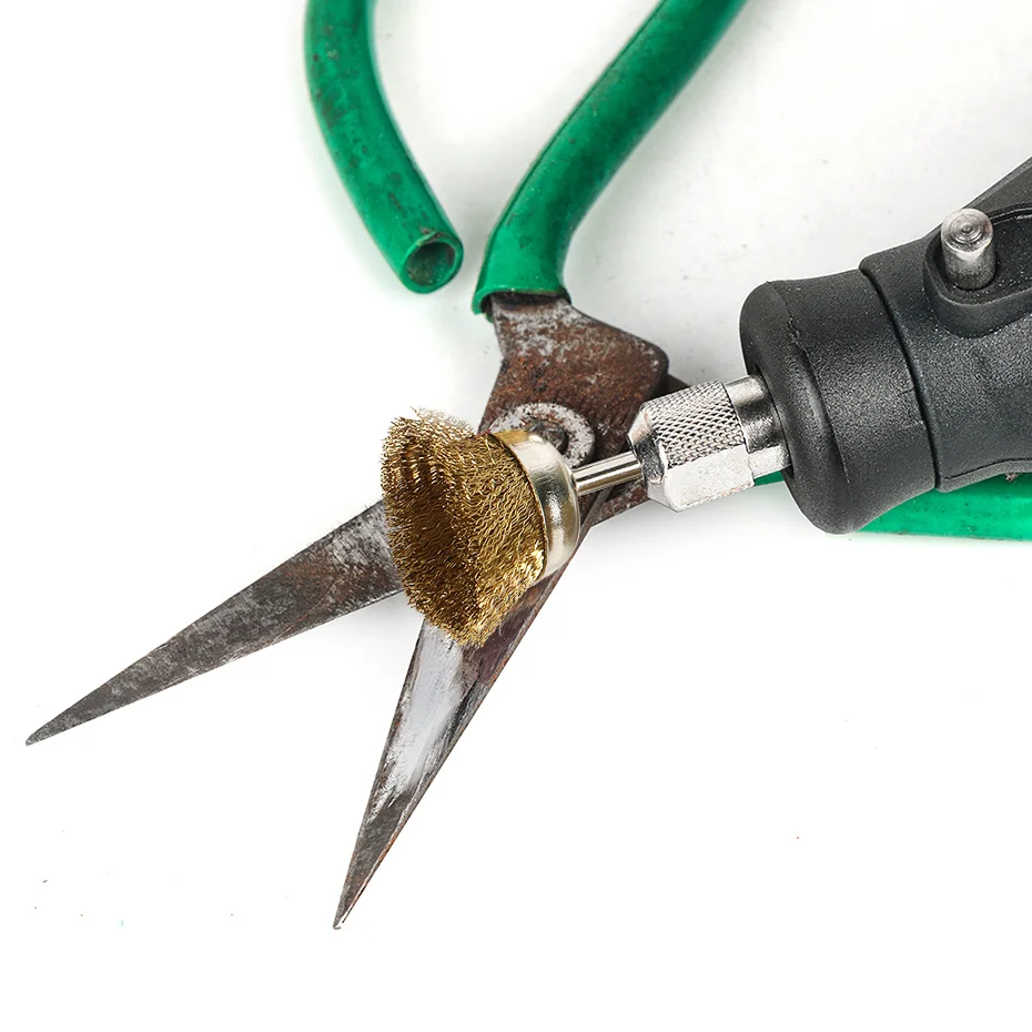 Вращающаяся щетка Dremel 15 шт. латунная с хвостовиком 3 мм аксессуары для