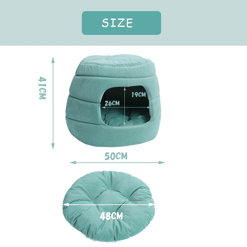 Роскошная теплая кровать для домашних животных 2 цвета Конура собак съемный