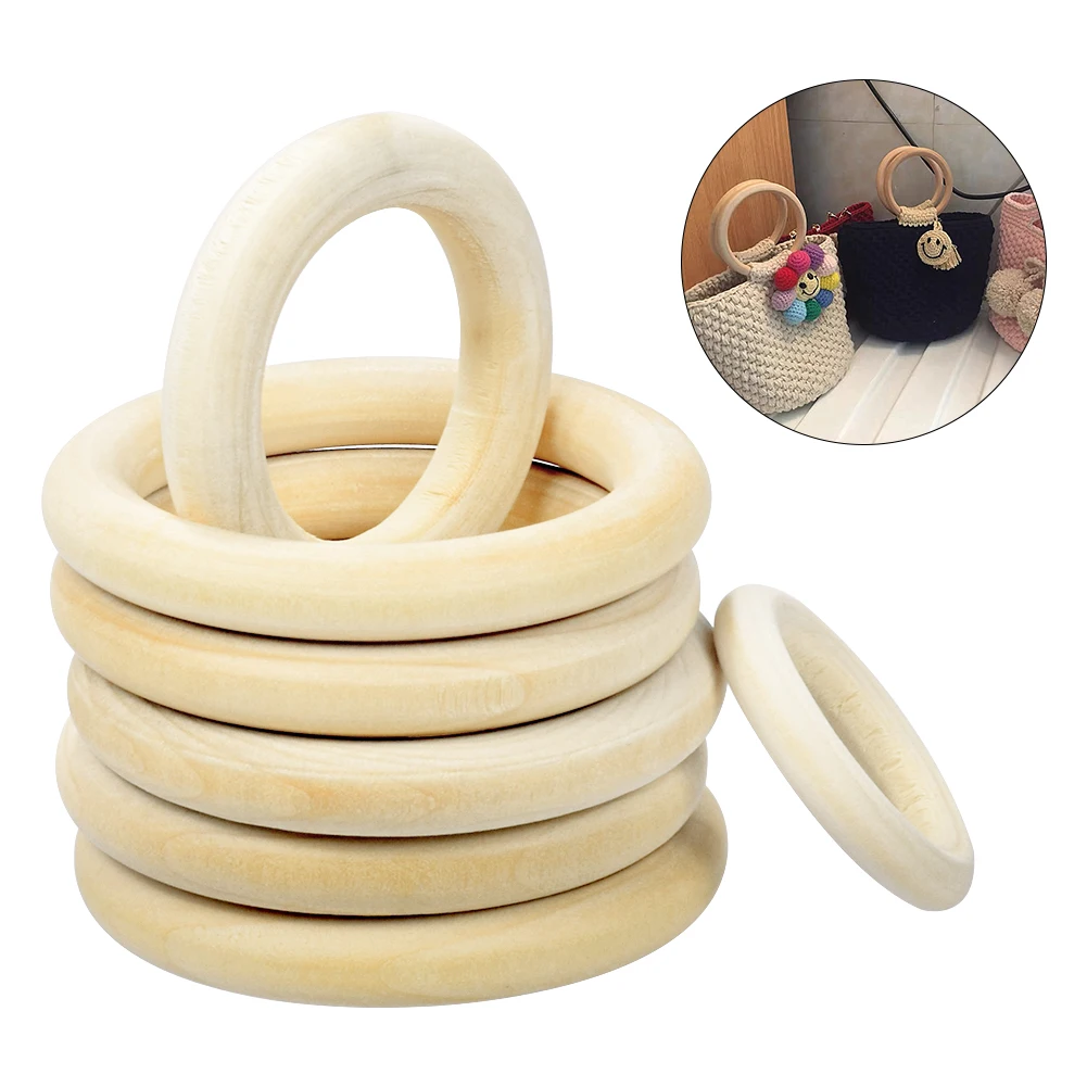 

11 Size Natural Wood Rings Unfinished Lead-Free Wooden Beads For Circle DIY Craft Making Kids Jewelry Deco Making Baby Teething