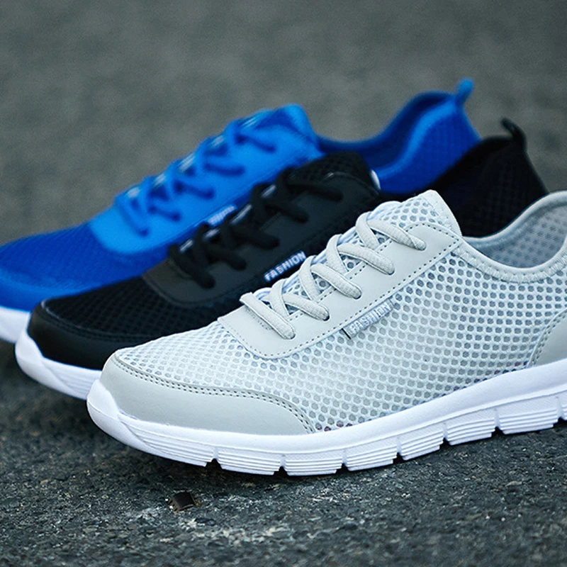 

Men Shoes Summer Brand Fashion Men Casual Shoes Lightweight Breathable Men Sneakers Lace Up Gray Zapatillas Hombre