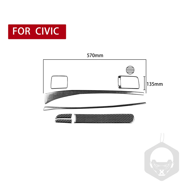 

For Honda Civic 8th Gen 2006-2011 Car Styling Copilot Air Outlet Storage Box Panel Trim Decal Carbon Fiber Sticker Accessories