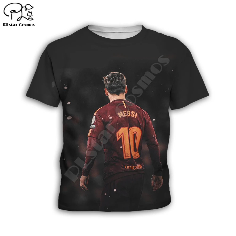 

PLstar Cosmos Lionel Messi Fashion 3D Print Summer Kids T-Shirts Football Star Short Sleeve Casual Children's Brand Clothing M8