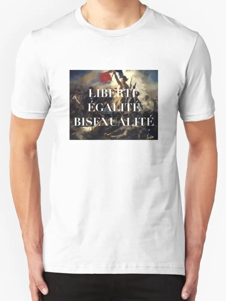 

LIBERTE EGALITE BISEXUALITE Men's T Shirt White O-Neck Sunlight Men T-Shirt Top Tee Cotton Loose Short Sleeve Mens Shirts