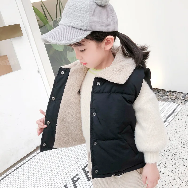 Новые жилеты для мальчиков и девочек осенне-зимний детский жилет теплая Толстая