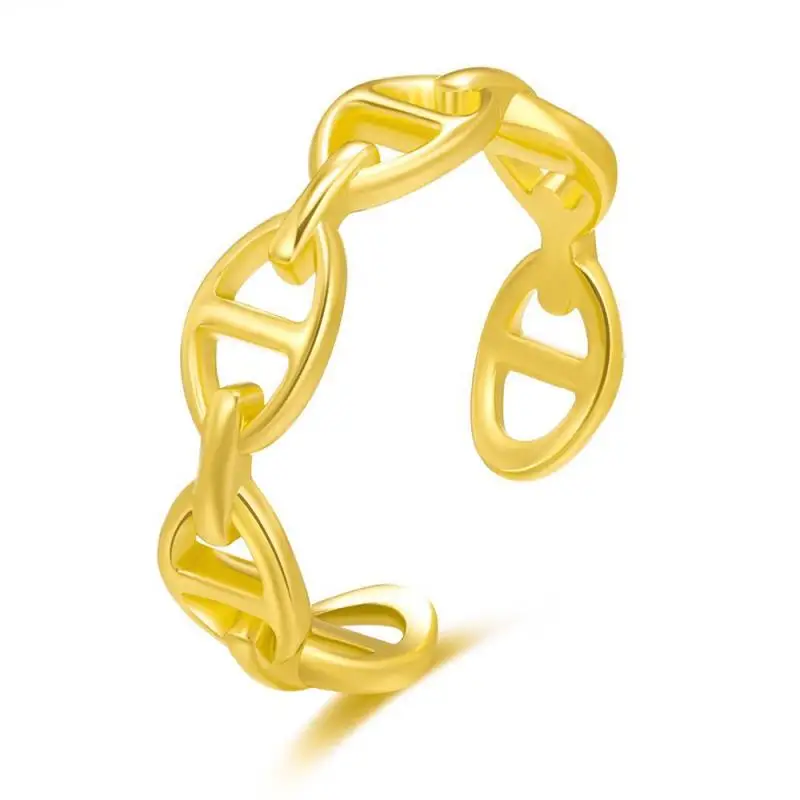 

Surflove Hollow Ring Gold-Plated New Ladies Ring Metal Hollow Opening Ladies Ring Party Wedding Jewelry Party Gift 2021