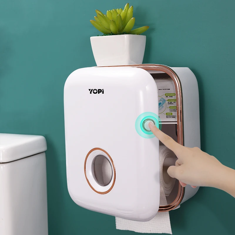 

Wall Mounted Toilet Paper Holder Stand Waterproof Paper Dispenser Holders White Tissue Box Toilet Roll Holder For Bathroom