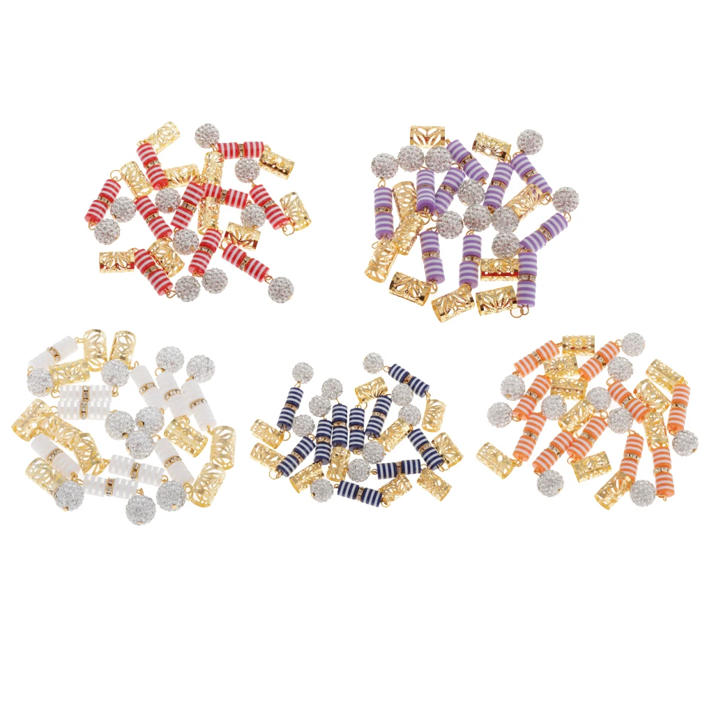 

10x Colorful Resin Hair Braid Dreadlock Beads Cuff Clip Braid Jewelry Decor