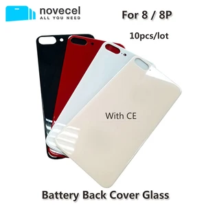 10pcslot europe version big hole back cover with ce case for iphone 8 8plus back glass replace rear battery phone cases housing free global shipping