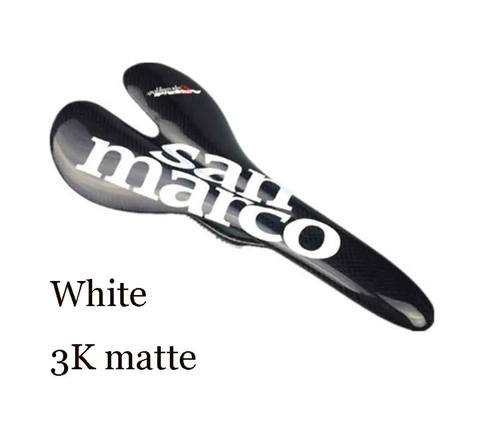 White matte Полностью углеродное волокно велосипедное седло 3K Блеск/матовая дорога горный велосипед переднее сиденье велосипеда седло - Цвет: White matte