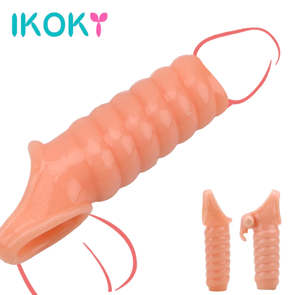IKOKY удлинитель фаллоимитатора эротический Вибрационный рукав для увеличения