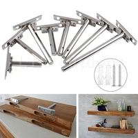 24 pieces of silver floating bracket hidden shelf support bracket wall mounted multifunctional household hardware