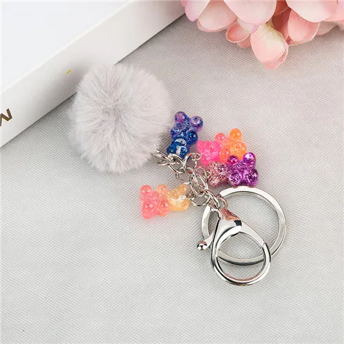as picture 1 шт. Gummy Bear брелок Flatback смола подвеска амулеты красочные сумки брелок для женщин - Цвет: as picture