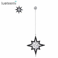 luoteemi popular drop earring aaa cubic zirconia fashionable asymmetric sun star dangle earrings for women girl party gift prom