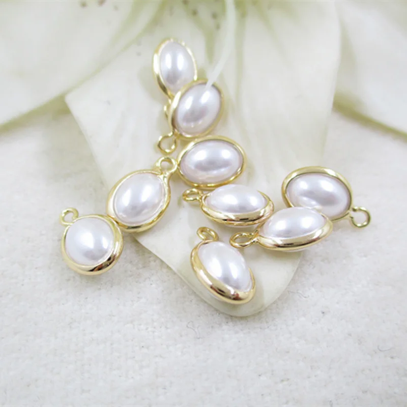 5 шт. Овальные Подвески в форме яйца с жемчугом | Украшения и аксессуары