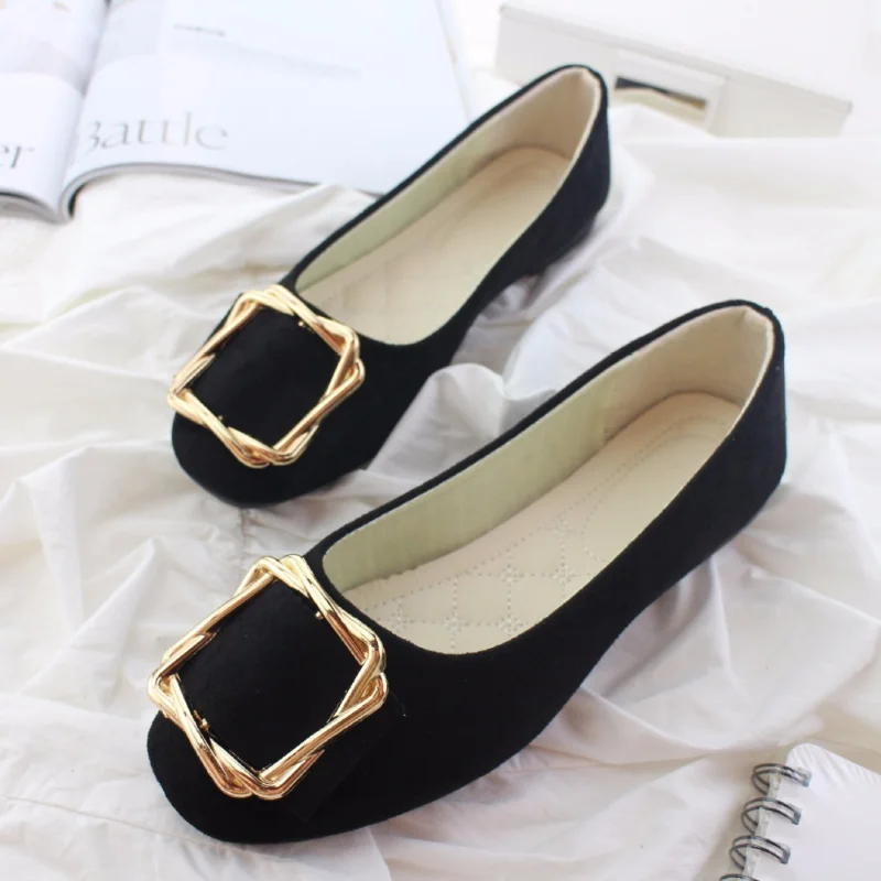 

2020 Flock Women's Flats for New Summer Slip-On Round Toe Casual Flat Shoes Basic Ballet Shoes Woman Size Plus Women Loafers