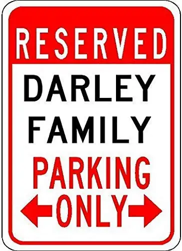 

Оловянный знак, новый алюминиевый металлический Darley, семейная парковка, Фамилия 11,8x7,8 дюймов