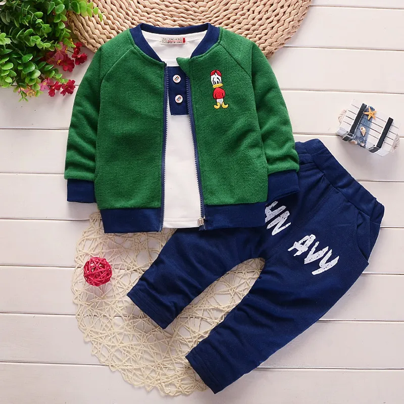 

New Autumn Baby Boys Girls Clothes Children Cotton Sports T Shirt Pants 3Pcs/set Infant Toddler Fashion Clothing Kids Tracksuits