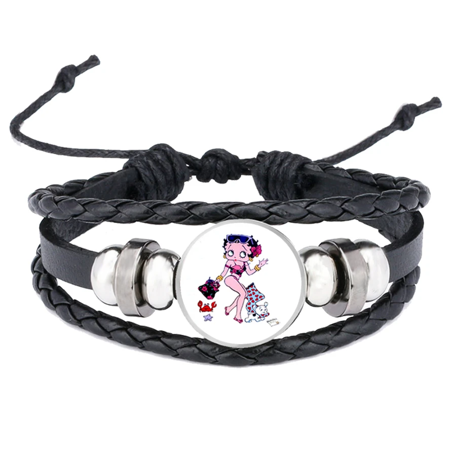 Новые браслеты Betty Boop Харадзюку милый кожаный браслет с мультяшным рисунком