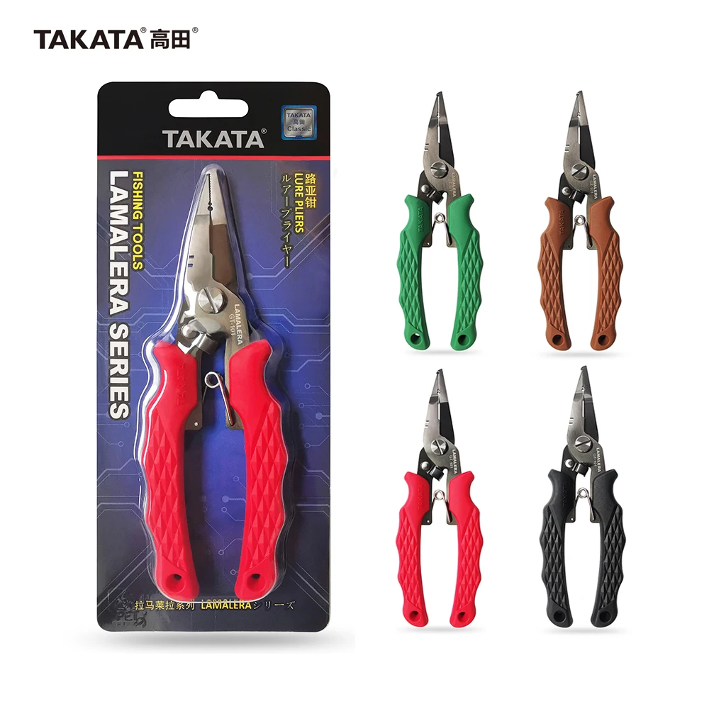 

TAKATA многофункциональные плоскогубцы для приманки для пресноводной рыбалки, ножничный зажим, резак для резьбы, разрезное кольцо, плоскогубц...