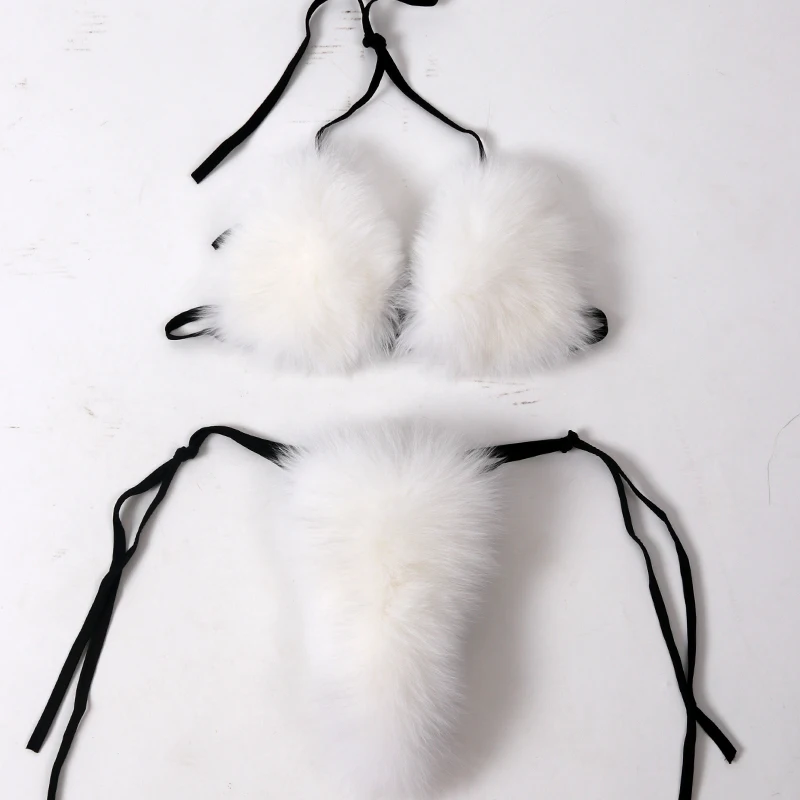 Женское бикини из натурального меха|Купальники| |