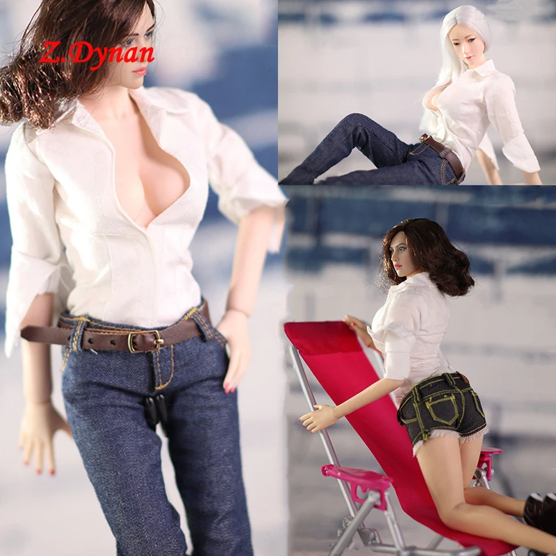 Масштаб 1/6 фигурка костюм рубашка горячие штаны комплект одежды джинсовая модель