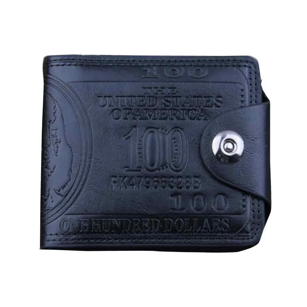 Фото Модные мужские кошельки с надписью US $ Bill кошелек на молнии коричневый кожаный
