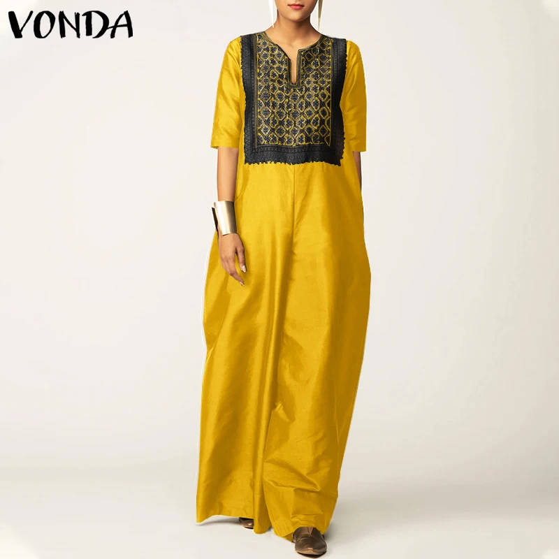 

Women'Overalls 2021 VONDA Casual Jumpsuit Vintage Short Sleeve Printed Rompers Casual Wide Leg Pants Pantalon Femme Playsuits