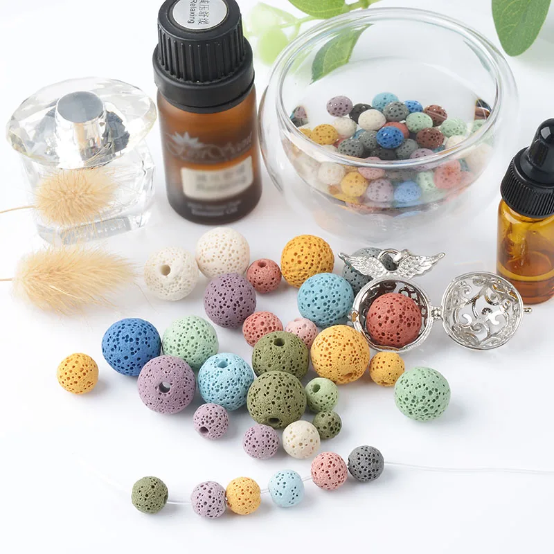 Красочные лавовые бусины для изготовления ювелирных изделий специальный дизайн