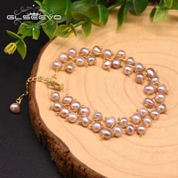 glseevo handmade natural freshwater purple pearl bracelet adjustable woman wedding party boutique jewelry jewelry gb0193a