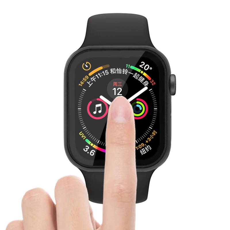 2 в 1 металлический защитный Чехол + пленка для Apple Watch 44 мм 40 42 38 iwatch серии SE/6/5/4/3/2 HD