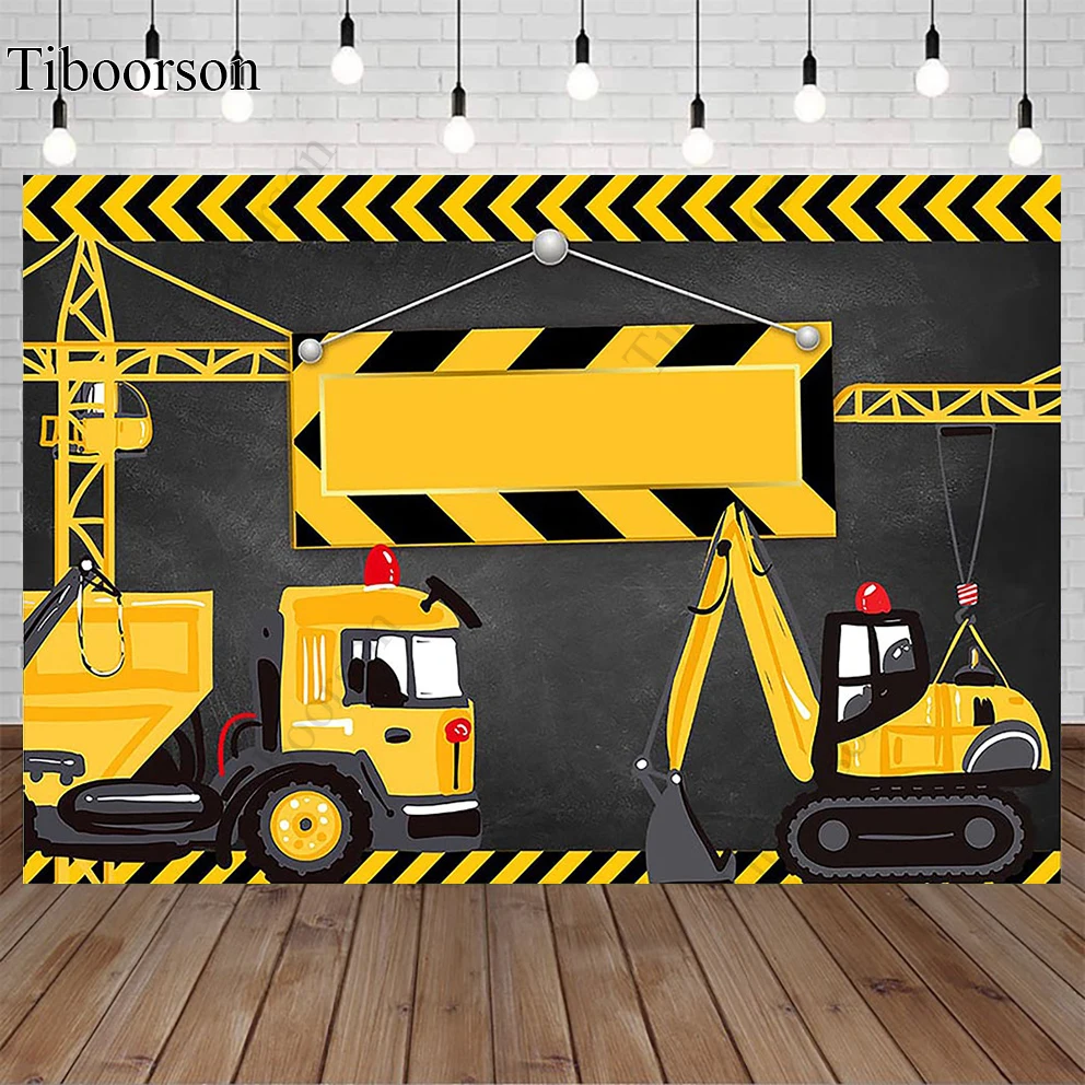 

Boy Construction Site Vehicle Theme Background Children Backdrop Boy Birthday Party Decorations Background Photocall
