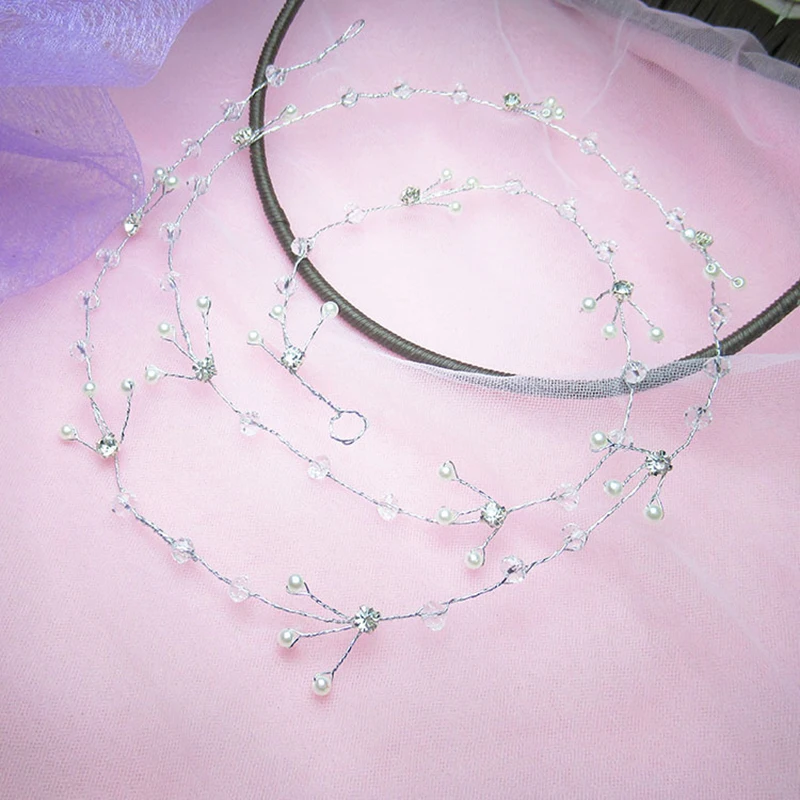 New Wedding Bride Crystal Pearl Hair Accessories Fashion Headdress Bridesmaid Headband Mujer Jewelry For Women Clips | Украшения и