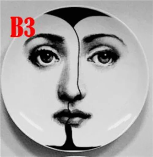 Fornasetti тарелка, подвесное блюдо, итальянский дизайн, декоративная подвесная тарелка для дома, европейский стиль, фруктовые тарелки Fornasetti блюдо - Цвет: 3