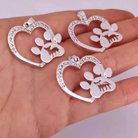 hzew 5pcs heart paw claw dog pendant charm dog chihuahua charms gift for women man accessorie