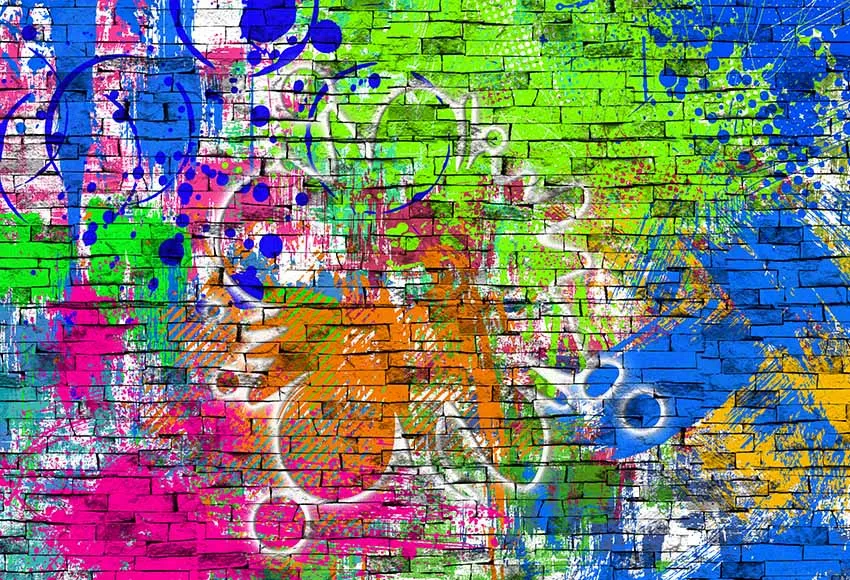 

Mehofond Photography Background Colorful Brick Wall Backdrop Birthday Wedding Graduation Party Retro Block Portrait Photo Studio