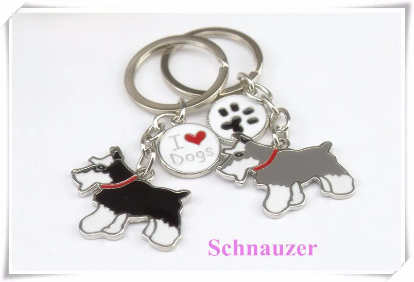 Брелок для ключей Schnauzer Dogs, брелок для ключей, сделай сам, сумка, подвеска, металлический брелок для автомобиля, Подарочный Брелок для ключей, женский брелок с пряжкой, брелок для ключей