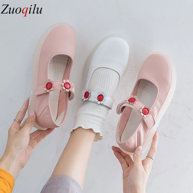 Японские туфли сладкой Лолиты на платформе Женская Студенческая обувь