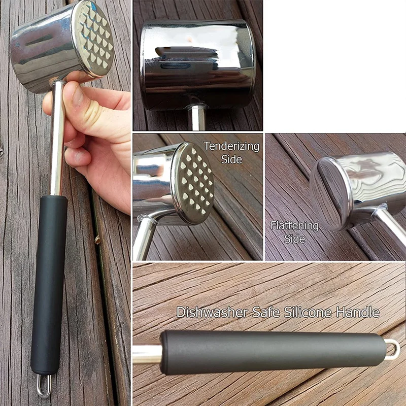 2 шт. ручной молоток для мяса с нескользящей силиконовой ручкой |