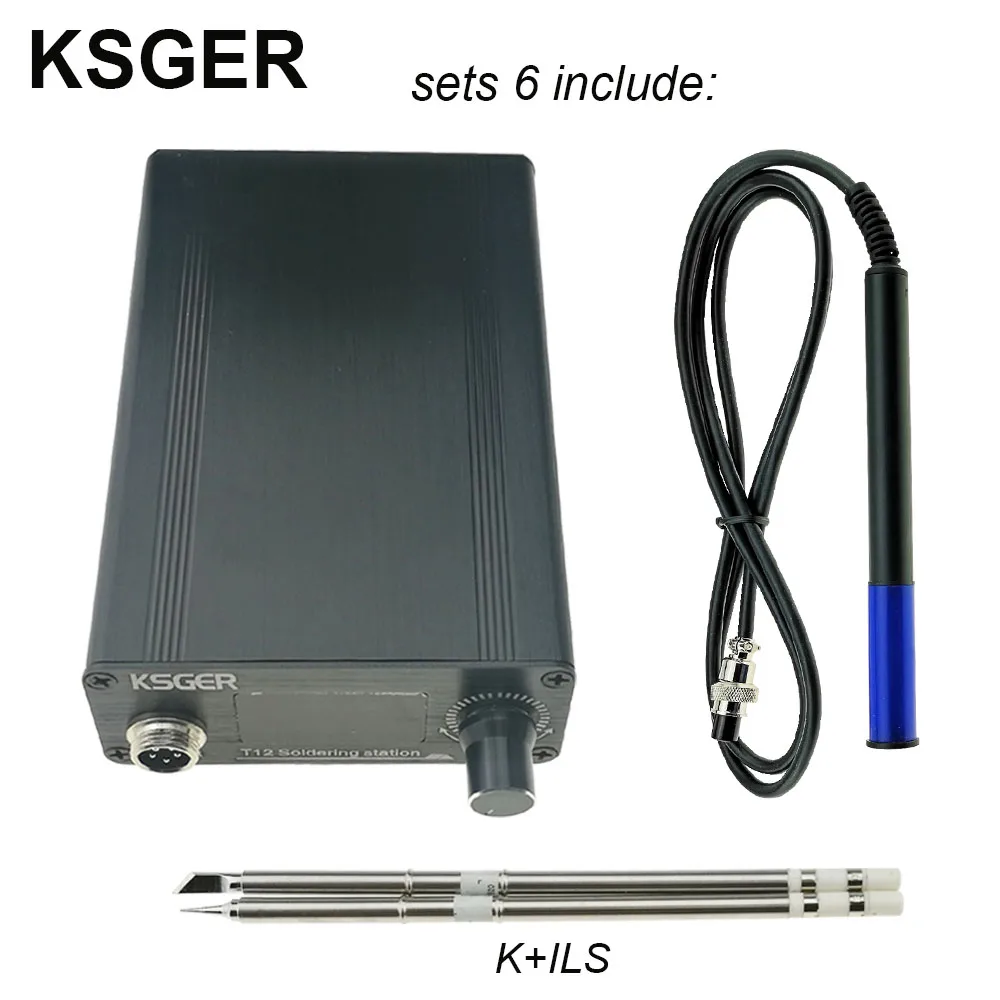 Sets 6 KSGER STM32 2,1 S OLED DIY T12 паяльник станция FX9501 сплав ручка электрические инструменты контроллер температуры держатель сварочный - Цвет: Sets 6
