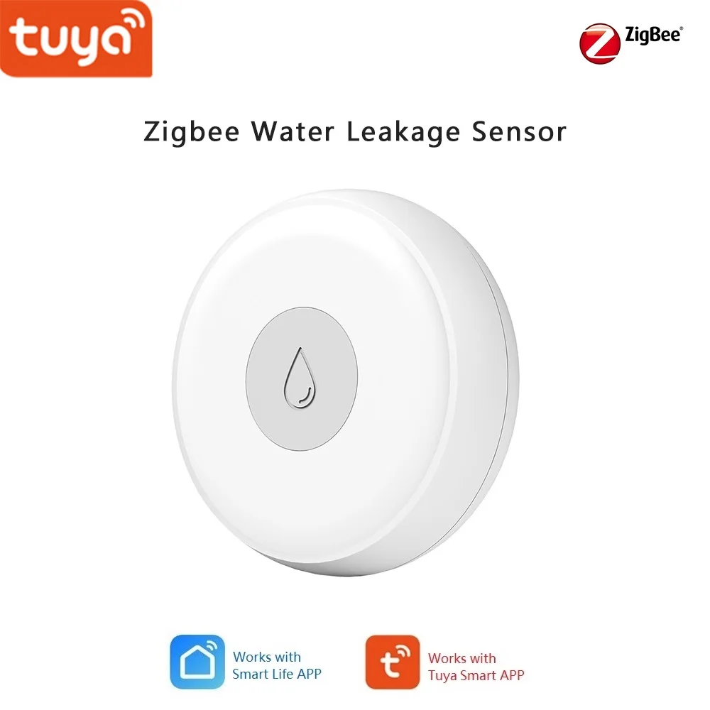 Датчик утечки воды Tuya Zigbee детектор с уведомлением о нажатии на приложение для