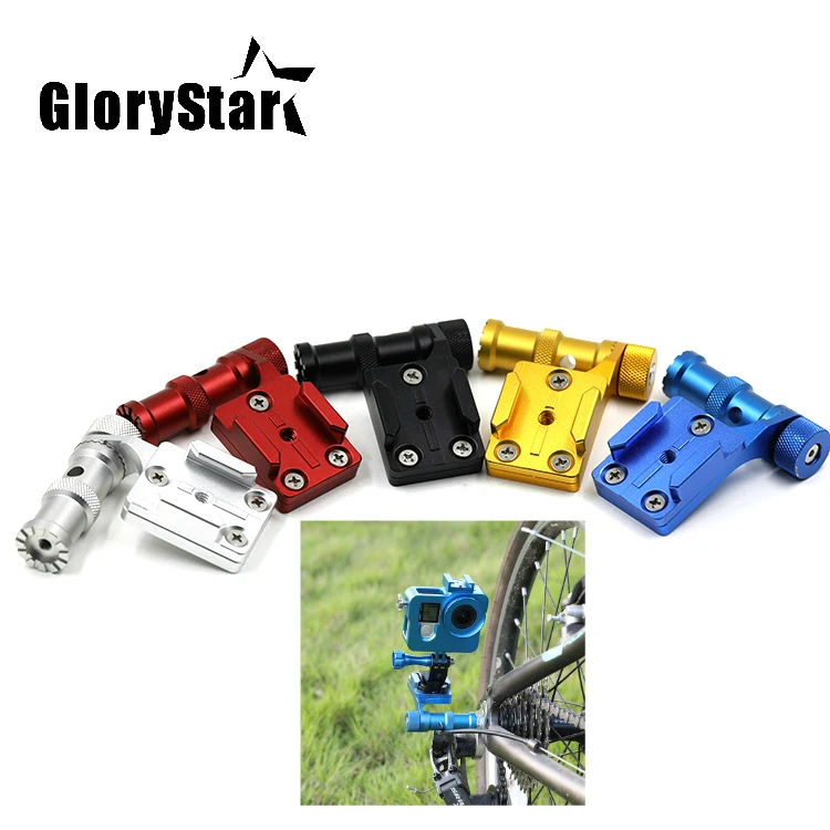 

GloryStar CNC Aluminum Bicycle Stand Mount Bracket Base Holder Adapter for Gopro hero 876543S OSMO Xiaomi Yi sj5000 Sport Camera