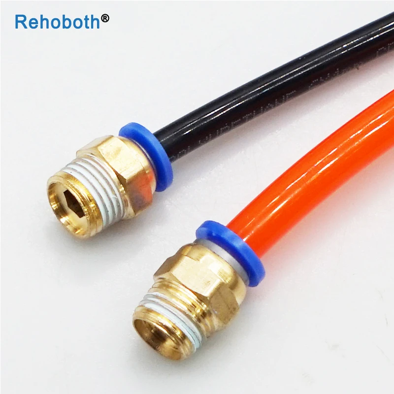 PC Series Blue Pneumatic Quick connector Inlet Pipe Joint 38-1 Brass 304 Stainless Steel Circlip External Thread Connector | Обустройство