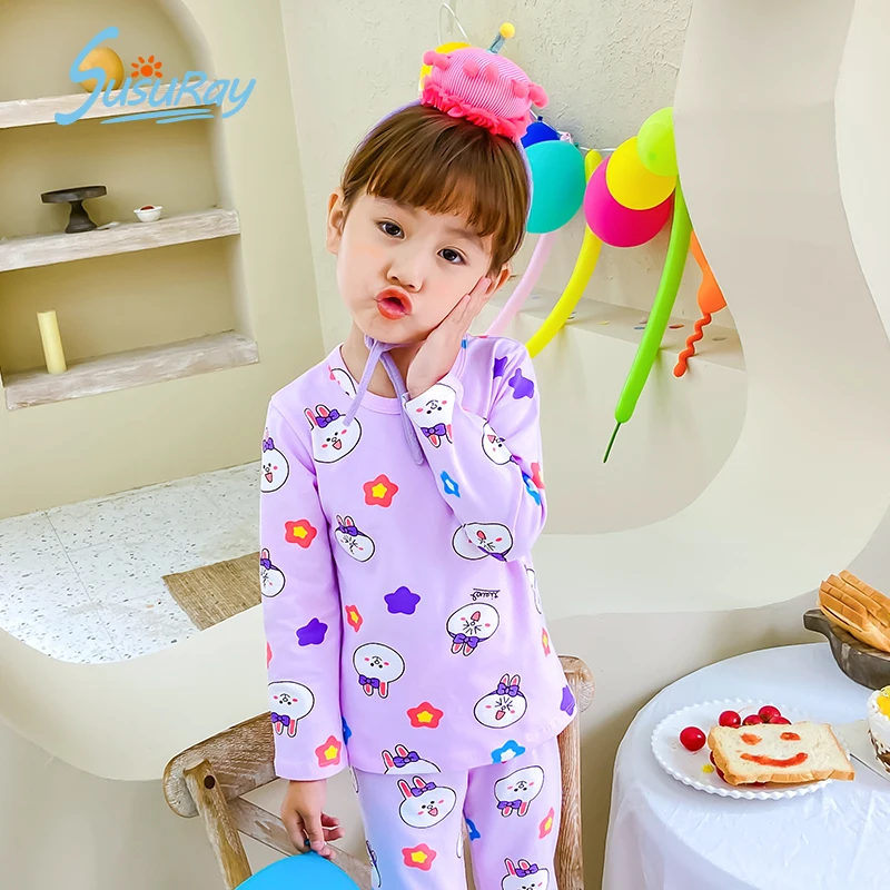 

Susuray Wholesale Sleepwear Baby Cotton Children Cartoon 4t Girls Pajamas Sets Toddler Pyjamas Kids Pjs Spring & Autumn Clothes